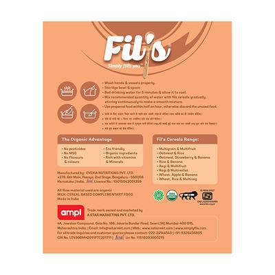 Fil's Organic Baby Cereal With Milk & Ragi (6-24 Months) 300 gm - Baby And Infant Supplements