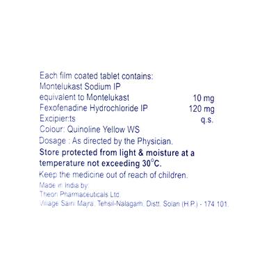 L Hist Mont FX 10/120mg Tablet 10'S - Allergies-Ant