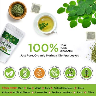 Organic Veda Premium Moringa Leaf Tea Bags 60's - Teas