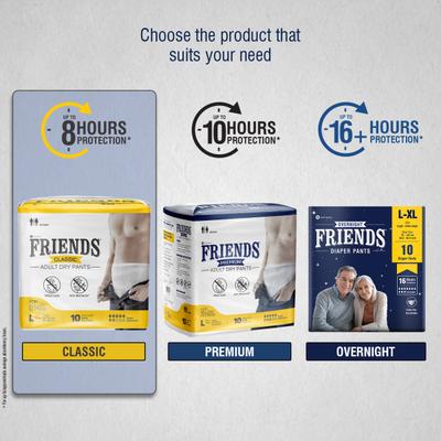 Friends Adult Dry Pants - Classic (XL) 10's - Adult Diapers & Pads