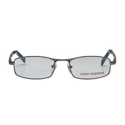 Vision Express 12004 Shiny Gun Metal Rectangle Eyeglasses (Including Anti-Reflective Coating Lens) 1's - Wearables Eye Glasses