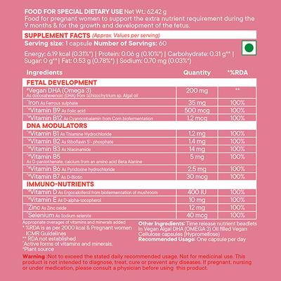 Wellbeing Nutrition Slow 2 in 1 Prenatal Capsule 60's - Women Health