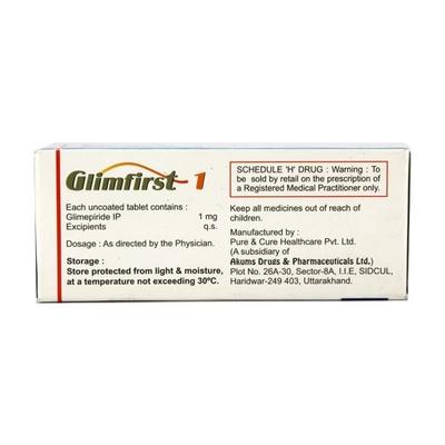 Glimfirst 1mg Tablet 10'S - Diabetes-Ant