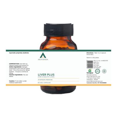 Age Ayurveda Liver Plus Veg. capsule 60's - Speciality Medicines