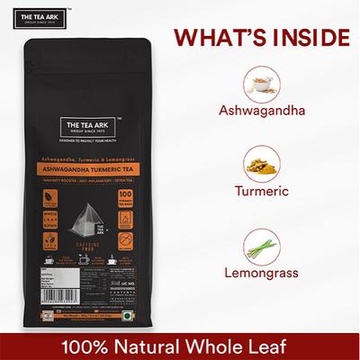 The Tea Ark Organic Tea Bags - Ashwagandha, Turmeric & Lemongrass Tea 100's - Herbal/Green Teas