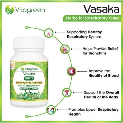 VitaGreen Vasaka Capsules 60's - Herbal Dietary Supplement