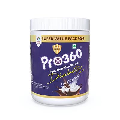 Pro360 Diabetic Nutritional Powder - Chocolate Flavour 500 gm - Diabetes (Fitness)