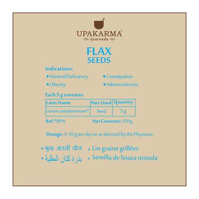 Upakarma Ayurveda Roasted Flax Seeds 150 gm - Health Products