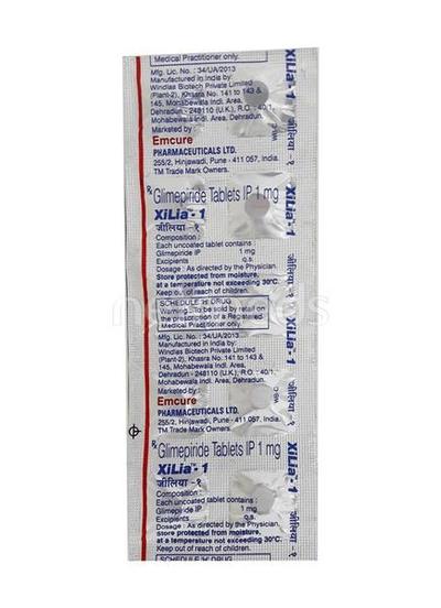 Xilia 1mg Tablet 10'S - Diabetes-Ant