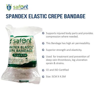 Safent Spandex Elastic Crepe Bandage (5 cm X 4.5 m) - Bandages