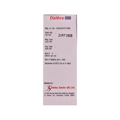 DIZITHRO 500 Tablet 5's - Bacterial Infections-Mac