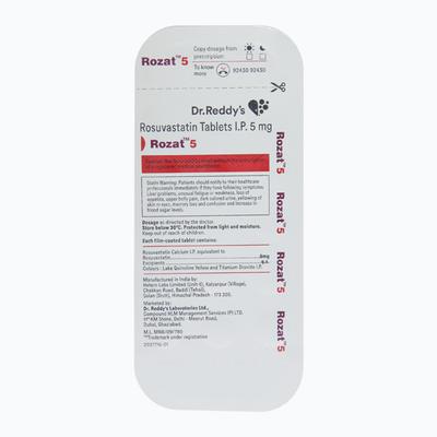 Rozat 5mg Tablet 14'S - High Cholesterol-Dys
