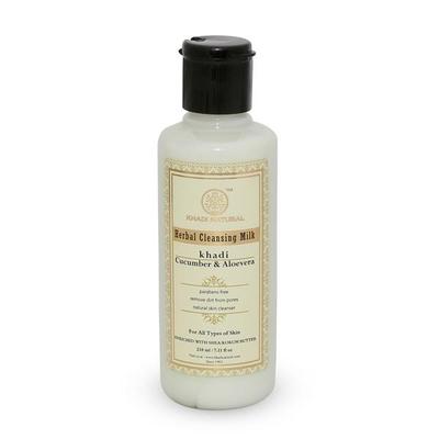 Khadi Natural Herbal Cleansing Milk - Cucumber & Aloevera 210 ml - Lotions & Creams
