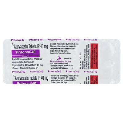 Pritorva 40mg Tablet 10'S - High Cholesterol-Dys