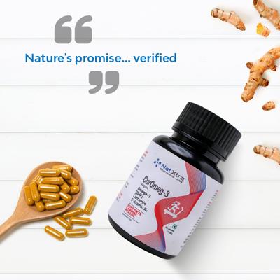 Natxtra CurQmeg-3 Vegan Capsule 60's - Herbal Dietary Supplement