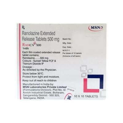 RAN CV 500mg Tablet 10'S - Angina
