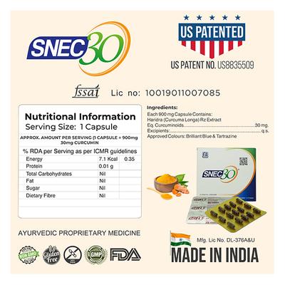 Snec30 Curcumin Capsules 60's - Herbal Dietary Supplement
