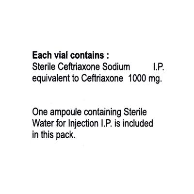 TROXONE 1000 Injection 1's - Bacterial Infections-Cep