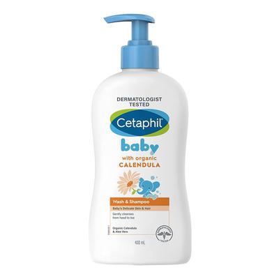 CETAPHIL BABY WITH ORGANIC CALENDULA WASH & Shampoo 399ml - Baby Shampoo