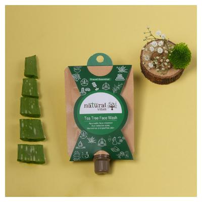 Natural Vibes Ayurvedic Activated Charcoal & Tea Tree Face Wash 30 ml - Face Wash & Cleansers