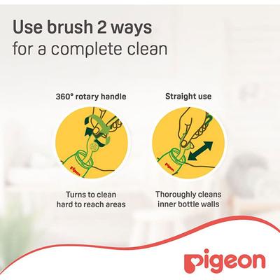 Pigeon 2-in-1 Bottle & Nipple Nylon Brush 1's - Feeding & Nursing