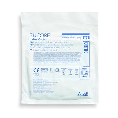Ansell Encore Latex Ortho Powder Free Surgical Gloves Pair (8) 50's - Gloves - S