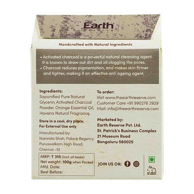 The Earth Reserve Natural Glycerin Soap - Activated Charcoal & Orange 100 gm - Soaps