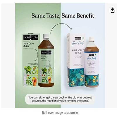Kapiva Hair Foods Hair Care Juice - Pack of 2 x 1 litre - Ayurvedic Juices