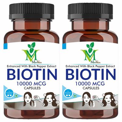 Mint Veda Biotin 10000 mcg Veg Capsule (Pack of 2 x 90's) - Hair & Skin