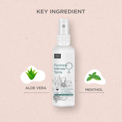 Sheneed Feminine Intimate Hygiene Combo (Intimate Spray 100 ml + Intimate Cream 60 gm) 1's - Intimate Care
