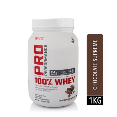 GNC Pro Performance 100% Whey Protein - Chocolate Supreme Flavour 1 kg - Whey Proteins