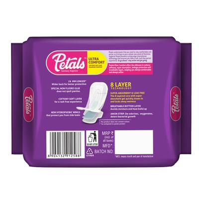 Petals Sanitary Napkin Pads - Ultra Comfort (274 mm) (XL) 8's - Sanitary Napkins