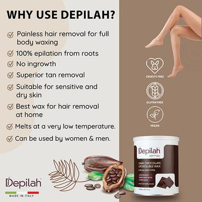 Depilah Liposoluble Wax - Dark Chocolate 800 ml - Hair Removal Accessories