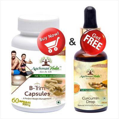 Aachman Veda B Trim Capsule 60's & Aachman Veda Curcumin Drops 30 ml (Free) 1's - Speciality Medicines