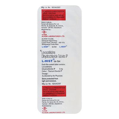 L Hist Tablet 10'S - Allergies-Ant