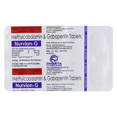 NURVION G Tablet 10's - Neuropathic Pain-Dru