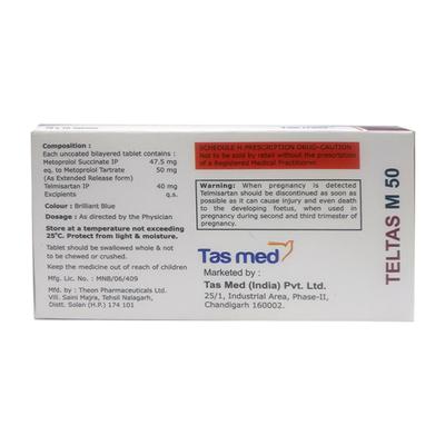 TELTAS M 50 Tablet 10's - Hypertension-Ana
