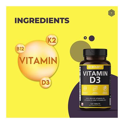 Boldfit Vitamin D3 Tablet 120's - Multi-Vitamins