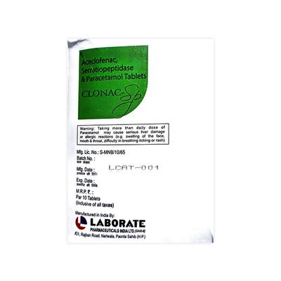 CLONAC SP Tablet 10's - Pain relief-Nsa