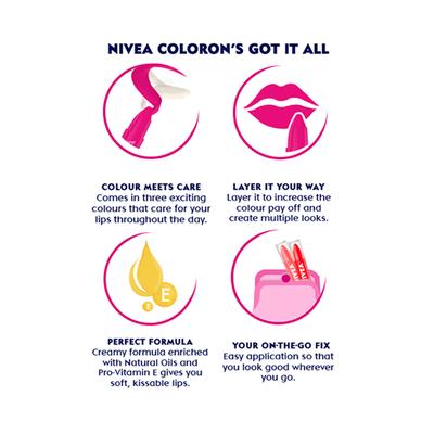 Nivea Color On Lip Crayon Hot Pink 3 gm - Lip Balms