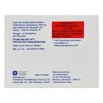 TORTHROCIN 500 Tablet 5's - Bacterial Infections-Mac