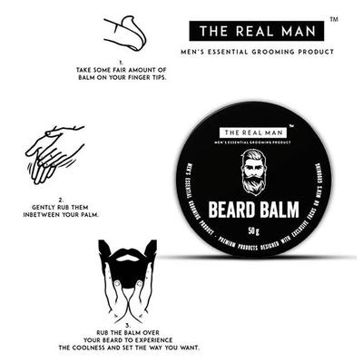 The Real Man Organic Beard Balm and Conditioner 50 gm - Beard Balm