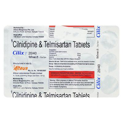 CILIX T 20/40mg Tablet 15's - Hypertension-Ang