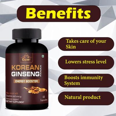 Cipzer Korean Ginseng Energy Booster Capsule 60's - Speciality Medicine