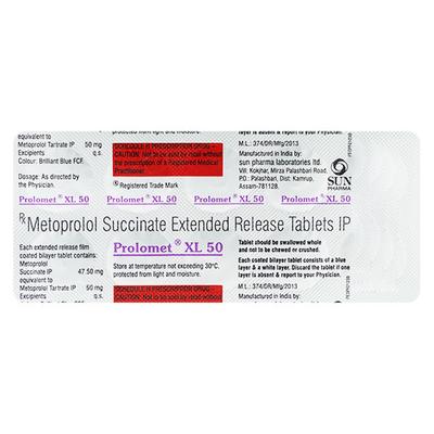 Prolomet XL 50mg Tablet 10'S - Hypertension-Bet