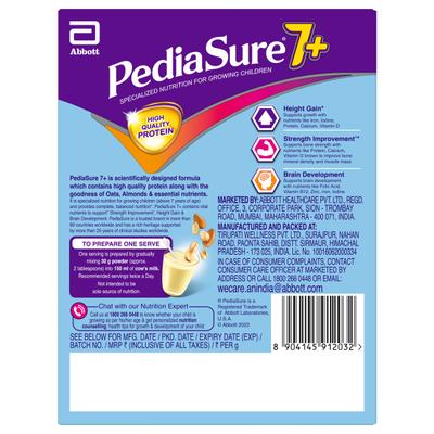 Pediasure 7Plus Health Drink Powder - Vanilla Flavour 200 gm (Refill Pack) - Kids Nutrition