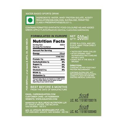 AQUATEIN Protein Water - Strawberry, Orange, Green Apple, Mix Berry Flavour (Pack of 4 x 500 ml) - Workout Essentials
