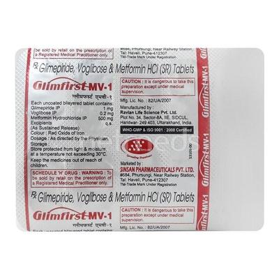 Glimfirst Mv1 Tablet 10'S - Diabetes-Ant