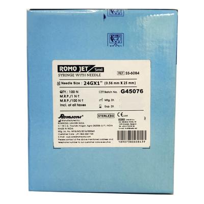 Romsons Romo Jet Syringe with Needle 5 ml (24G) (SS-6084) - Syringes And Needles