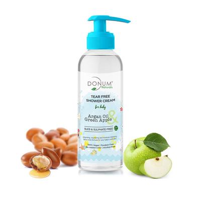 Donum Naturals Baby Tear Free Shower Cream - Argan Oil & Green Apple 220 ml - Creams, Lotions & Oils